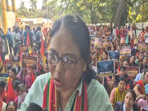 Women wing of BJP ally in Tripura protests